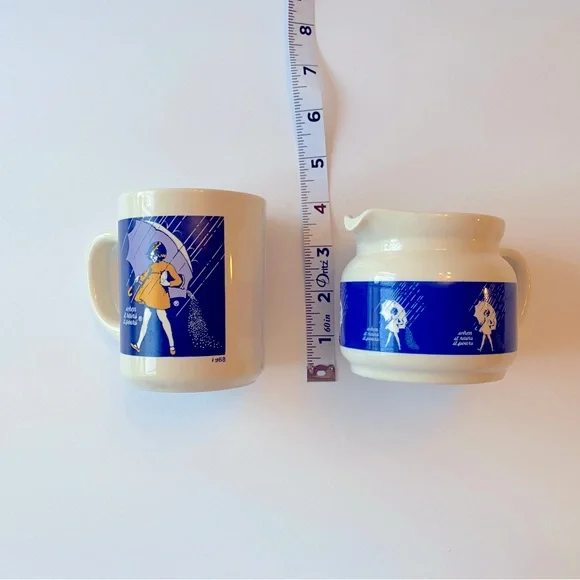 1968 Vintage Morton Salt Ceramic Mug & Creamer “When‎ it rains it pours” - Picture 6 of 8